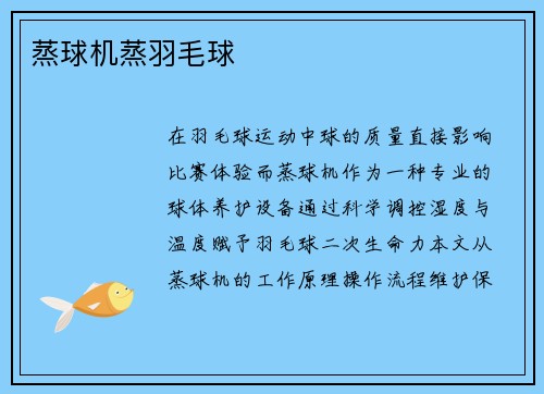 蒸球机蒸羽毛球